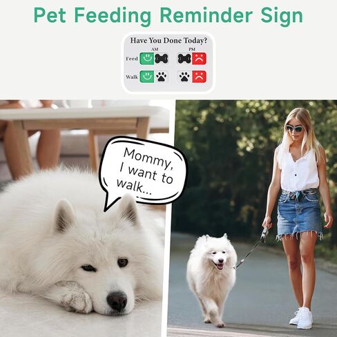 YAUYIK Pet Feeding Reminder, Magnetic Reminder Sticker, AM/PM Daily Indication Chart Feed/Walk Your Pets, Fridge Magnets and Double Sided Tape, Helps You to Track Pet Feeding & Walking (Black) in Kuwait