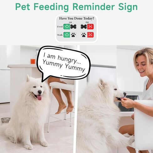 YAUYIK Pet Feeding Reminder, Magnetic Reminder Sticker, AM/PM Daily Indication Chart Feed/Walk Your Pets, Fridge Magnets and Double Sided Tape, Helps You to Track Pet Feeding & Walking (Black) in Kuwait