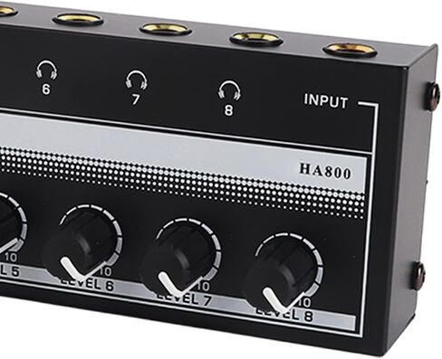 Estink Mini Headphone Amplifier, Portable Clear Sound Metal Stereo Audio Amplifier 8 Headphone Output and 1 Input Channels for Studio and Stage, 100 to 240V(US Plug) in Saudi Arabia