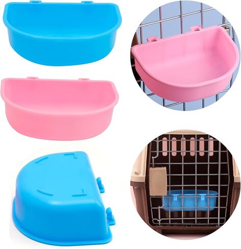 وعاء ماء لطعام الأرانب مزود بخطاف، طبق حوض طعام بلاستيكي لخنزير غينيا، وعاء تغذية محمول معلق من شينشيلا (وردي وأزرق) in Saudi Arabia