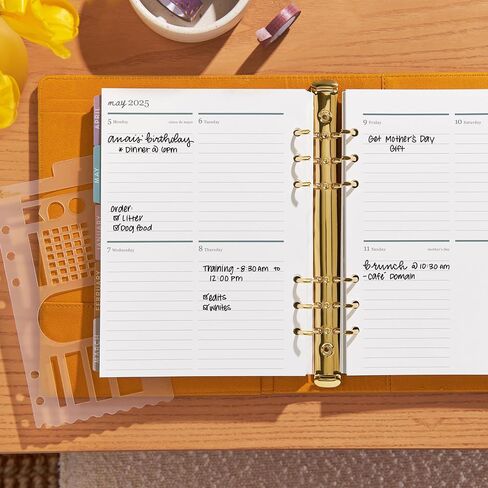 Erin Condren A5 Weekly Life Planner Ring Agenda (Jan 2025 - Dec 2025) | 12-Month Planner with Monthly Calendar | 6-Ring Refillable | Wisteria Cover, Bold Blooms Interior | Compact Vertical Layout in Saudi Arabia