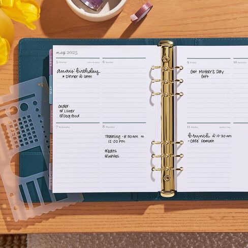 Erin Condren A5 Weekly Life Planner Ring Agenda (Jan 2025 - Dec 2025) | 12-Month Planner with Monthly Calendar | 6-Ring Refillable | Wisteria Cover, Bold Blooms Interior | Compact Vertical Layout in Saudi Arabia