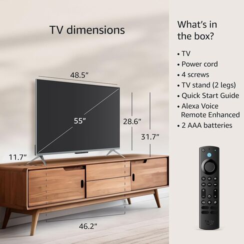 Amazon Fire TV 50" Omni QLED Series 4K UHD smart TV, Dolby Vision IQ, Fire TV Ambient Experience, local dimming, hands-free with Alexa in Kuwait