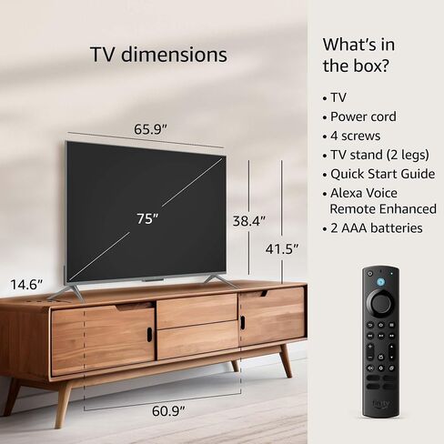تلفزيون Amazon Fire TV 65 بوصة Omni QLED Series 4K UHD، تلفزيون ذكي Dolby Vision IQ، تعتيم محلي، بدون استخدام اليدين مع Alexa in Saudi Arabia