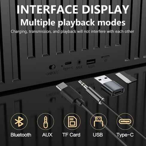 Bluetooth Speaker Ultra Low Bass 40W RGB Light Cyber Mechanical Industrial Style Bluetooth 5.0 Wireless Stereo Sound Speaker, Indoor Computer Speaker (Black) in Saudi Arabia