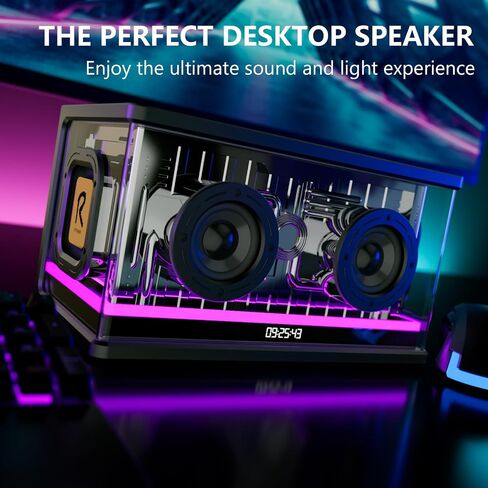 Bluetooth Speaker Ultra Low Bass 40W RGB Light Cyber Mechanical Industrial Style Bluetooth 5.0 Wireless Stereo Sound Speaker, Indoor Computer Speaker (Black) in Saudi Arabia