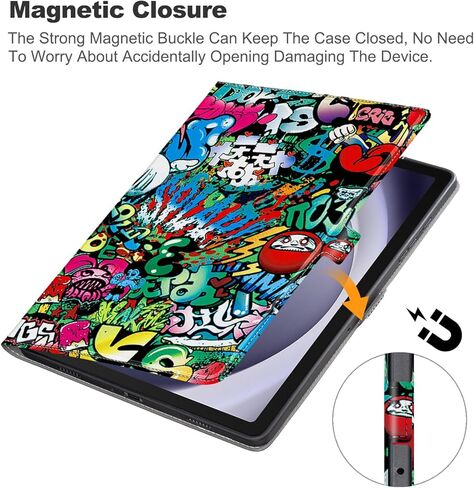 حافظة لهاتف سامسونج جالاكسي تاب A9 بلس، غطاء مغناطيسي رفيع للغاية لجهاز جالاكسي تاب A9+ 5G، أسود in Kuwait