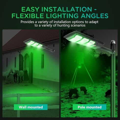 أضواء الخنزير للصيد الليلي، ضوء Zuomeng الشمسي الأخضر، ضوء تغذية منشط بالحركة مع إنذار عن بعد بطول 300 قدم، إضاءة لاسلكية خارجية للخنزير والغزلان in Kuwait