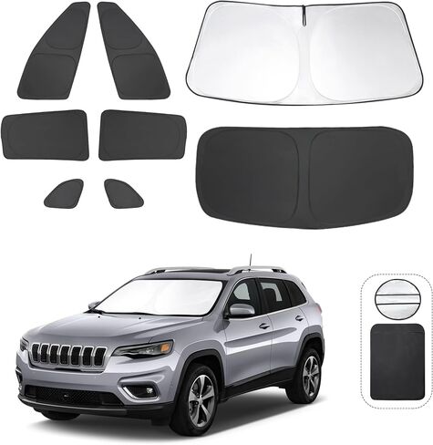 8 قطع من غطاء الشمس للزجاج الأمامي مخصص مناسب لـ 2016-2024 Tesla Model X Tesla X Accessories قابل للطي ظلة جانبية للنافذة الخلفية غطاء مجموعة كاملة لحماية الخصوصية تحافظ على برودة السيارة in Saudi Arabia
