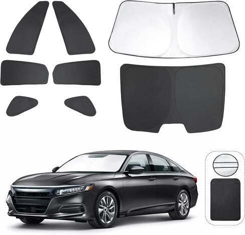 8 قطع من غطاء الشمس للزجاج الأمامي مخصص مناسب لـ 2016-2024 Tesla Model X Tesla X Accessories قابل للطي ظلة جانبية للنافذة الخلفية غطاء مجموعة كاملة لحماية الخصوصية تحافظ على برودة السيارة in Saudi Arabia