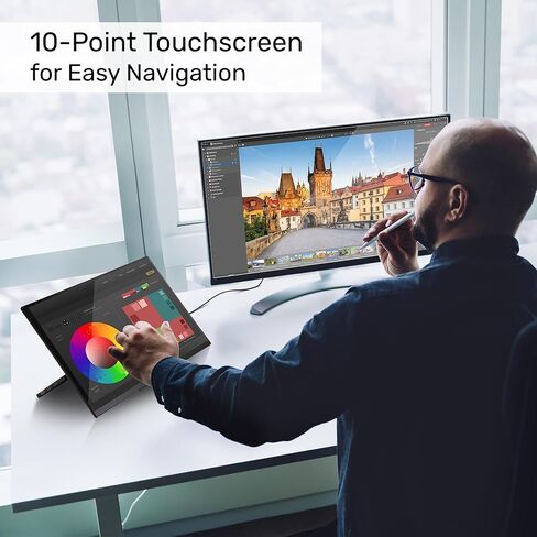 SideTrak Solo Pro 15.8" Portable Monitor - FHD 1080P LED Anti-Glare IPS Screen, Dual Display, for Mac, PC, Chrome Laptops, Game Consoles, USB or Mini HDMI Power, Double DisplayPort, Speakers, and HDR in Kuwait