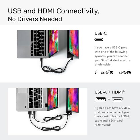 SideTrak Solo Pro 15.8" Portable Monitor - FHD 1080P LED Anti-Glare IPS Screen, Dual Display, for Mac, PC, Chrome Laptops, Game Consoles, USB or Mini HDMI Power, Double DisplayPort, Speakers, and HDR in Kuwait