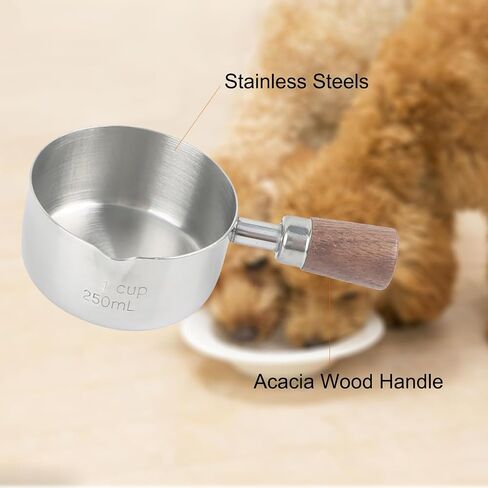 Stainless Steel 1 Cup Dog Cat Food Measuring Scoop for Dry and Wet Food, Accurate Measurement for Rice, Flour, Grain in Saudi Arabia