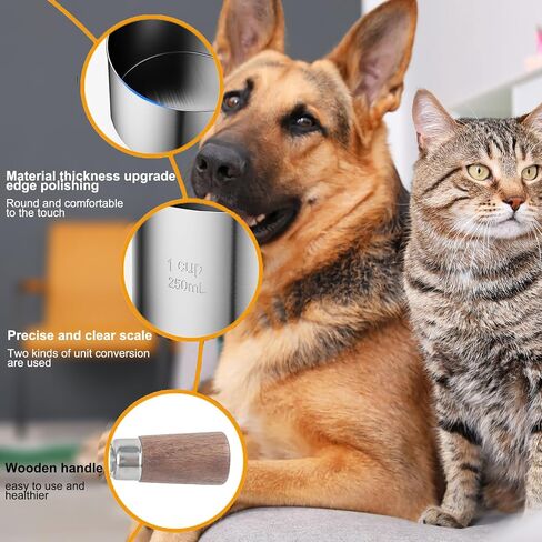 Stainless Steel 1 Cup Dog Cat Food Measuring Scoop for Dry and Wet Food, Accurate Measurement for Rice, Flour, Grain in Saudi Arabia