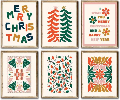WINDVALE Pine Tree Wall Art, 8" x 10" Botanical Poster Winter Decor,Vintage Farmhouse Christmas Wall Decor,Christmas Pictures for Holiday Bathroom Bedroom Winter Room Decor (UNFRAMED) in Saudi Arabia