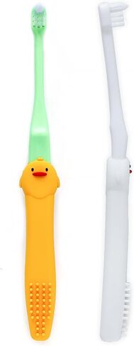 Small Dog Toothbrush 2 Pcs Set - Silicone Dog Toothbrush with Handle - Cat Toothbrush - Soft Bristles Puppy Toothbrush Kit for Small Breeds - Pet Toothbrush (White Yellow) in Saudi Arabia