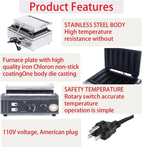 Christmas Tree Waffle Maker Mini | Waffle Stick Maker | Hotdog Waffle Maker | Non-Stick Teflon Coating,110V 50-300℃/122-572℉ Adjustable in Saudi Arabia