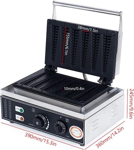 Christmas Tree Waffle Maker Mini | Waffle Stick Maker | Hotdog Waffle Maker | Non-Stick Teflon Coating,110V 50-300℃/122-572℉ Adjustable in Saudi Arabia