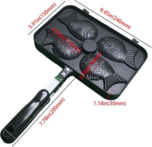 Taiyaki Fish-shaped Cake Pan, Non-stick Waffle Cake Maker with Long Handle, Pancake Baking Double Pan Mold Pan Mold for Home DIY Cooking Party Dessert in Saudi Arabia