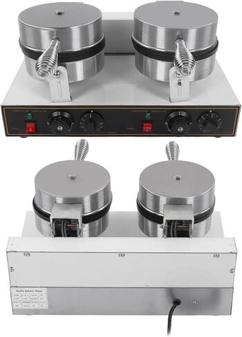 2400W Waffle Maker, Classic Rotating Belgian Waffle Maker with Nonstick Plates, Fast Heating Double Heads with Insulated Handle, Wide Application for Restaurants in Saudi Arabia
