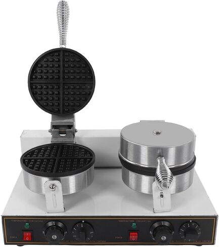 2400W Waffle Maker, Classic Rotating Belgian Waffle Maker with Nonstick Plates, Fast Heating Double Heads with Insulated Handle, Wide Application for Restaurants in Saudi Arabia