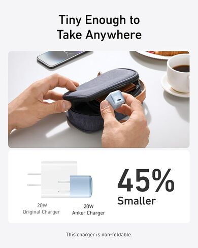 Anker USB C Charger Block 20W (Nano Pro), PIQ 3.0 Compact Fast Charger for iPhone 17/16/15/14/13 Series, Galaxy, Pixel 4/3, iPad (Cable Not Included) | For iPhone 17/16/15/14/13, Galaxy, Pixel 4/3, iPad and More Devices (Cable Not Included) in Kuwait