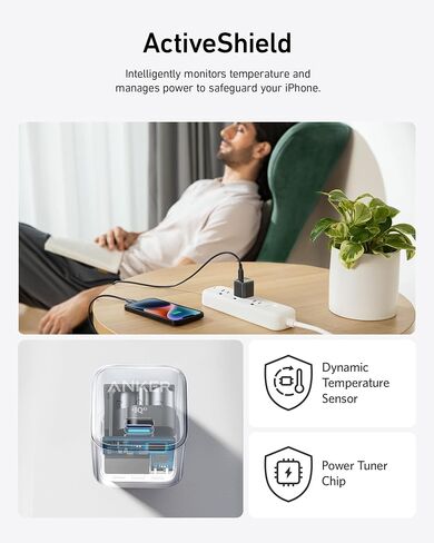 Anker USB C Charger Block 20W (Nano Pro), PIQ 3.0 Compact Fast Charger for iPhone 17/16/15/14/13 Series, Galaxy, Pixel 4/3, iPad (Cable Not Included) | For iPhone 17/16/15/14/13, Galaxy, Pixel 4/3, iPad and More Devices (Cable Not Included) in Kuwait