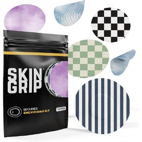Skin Grip Adhesive Patches for Dexcom G7 CGM (20-Pack), Waterproof & Sweatproof for 10-14 Days, Pre-Cut Adhesive Tape, Continuous Glucose Monitor Protection (Pastel Pack)