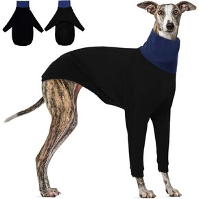 DENTRUN Italian Greyhounds Clothes Dog Cozy Sweater, Fluffy Fleece Jumper Soft Pyjamas for Greyhound-shapped Whippet-Like Dogs, Turtleneck Warm Dog Lightweight Sweatshirt for Cold Weather