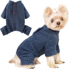 Dog Sweaters for Small Dogs Winter Dog Pajamas Small Sized Dogs Boy Girl Fleece Small Pet Clothes Dog Outfit 4 Legs Jumpsuits for Chihuahua Yorkie Cat Apparel