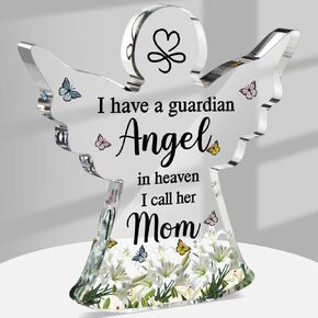 Jetec Bereavement Gift Angel Red Cardinal Acrylic Memorial Gift Sympathy Table Decor Remember Me Grieving Gift Sympathy Gift for Loss of Loved One Remembrance Decor (Angel Style,6 x 6 x 0.6 Inch)