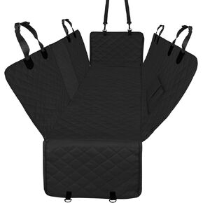 Easy-Going Waterproof Dog Car Seat Cover for Back Seat with Storage Pocket, Leakproof Washable Heavy Duty Scratch Proof Nonslip Durable Protector Covers for Cars Trucks and SUVs (53"x59", Black)
