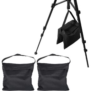 Topyond Sandbags for Weight, Photo Studio Weight Bag Saddlebag Design for Photography Light Stand, Tripod, Outdoor Patio, Sports, Heavy Duty Sandbag 2-Pack Set, Black