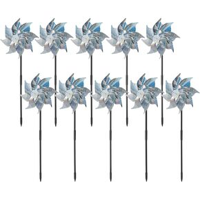 Garden Pinwheels 10pack,Reflective Pinwheels for Yard and Garden,Whirligigs Wind Spinners
