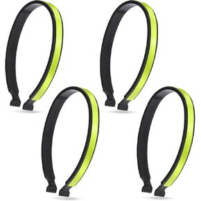 4pcs High Reflective Cycling Trousers Clips, Safety Bicycle Elastic Ankle Bands Pant Leg Cuff Wrap Clip Reflective Gear Accessories for Riding Fishing Outdoor Recreation(Fluorescent Green)