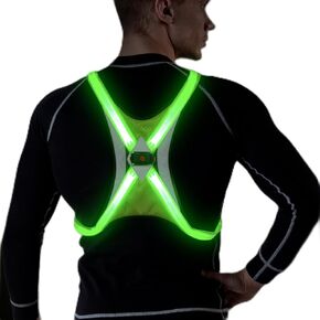 LED Reflective Vest, Light Up Running Vest Reflective Vest for Runners and Walkers, Rechargeable Reflective Vest Running Gear for Walking Running Cycling at Night, Adjustable for Men Women