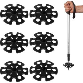 6pcs Snow Baskets for Trekking Poles, Walking Stick Tips Outdoor Trekking Pole Accessories Ski Pole Baskets Replacement Trekking Pole Hiking Pole Snow Baskets for Hiking Trekking Walking Poles