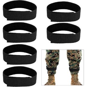 6pcs Black Boot Straps, Adjustable Ankle Snake Bootstraps Elastic Boot Straps Flexible Cowboy Boot Bands for Hiking Hunting Cycling Running Fishing