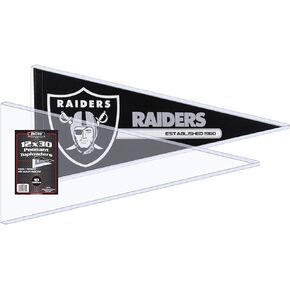 BCW 12x30 Pennant Topload Holder (10 Pack) | Premium Quality PVC, Maximum Protection | Durable Sports Memorabilia Protector | Ideal for Wall-Mounted Sports Collection Display | Pennant Flag Holder