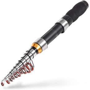 Mini sea Fishing Rod, Portable Telescopic Fishing Rod, Fiberglass Rod, Saltwater and Freshwater Set Fishing Rod Set Fishing Gift for Men and Women