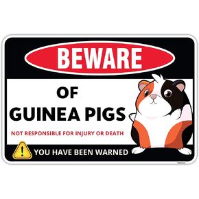 Venicor Guinea Pig Sign Decor - 8 x 12 Inches - Aluminum - Guinea Pig Gifts for Guinea Pig Lovers - Cage Accessories Toys Stickers Stuff
