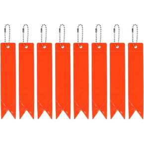 PATIKIL Safety Reflector, 8 Pack Reflector Tag Pendant Reflective Safety Keychain Gear for Backpack Cycling Running Wheelchairs, Fluorescent Green&Orange-red