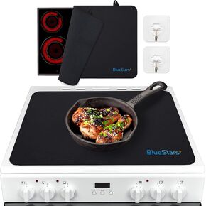 BlueStars Silicone Stove Top Cover, Glass & Electric Stove Top Cover, Protects Ceramic Cooktops from Scratches, Expands Kitchen Space, Silicone Stove Top Covers for Electric Stoves, 28.5x20.5, Black