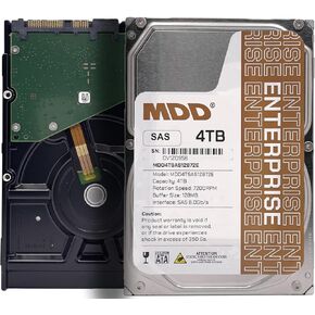 MDD MAXDIGITALDATA 4TB 7200RPM 128MB Cache SAS 12Gb/s 3.5inch Internal Enterprise Hard Drive (MD4TSAS12872E) - [NOT a SATA HDD] (Renewed)