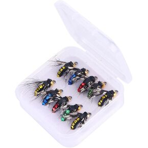 10pcs Fly Fishing Lures Kit Fishing Fly,Fly Fishing Kit Fly Fishing Lures,Handmade Lures Assortment Kit Artificial Bait Hooks for Bass Trout Salmon Fishing,Suitable for Freshwater and Saltwater