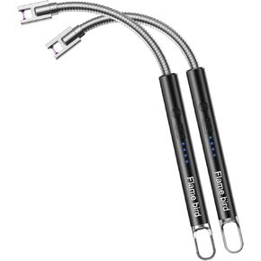 2 Pack Electric Candle Lighter Flameless Arc Windproof Flexible Long Neck USB Rechargeable Lighter for BBQ Grill Fireworks Camping.
