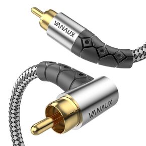 كابل مضخم صوت 90 درجة بطول 6 أقدام، كابل صوت ممتاز من RCA إلى RCA، (موصلات مطلية بالذهب، هيكل من سبائك الألومنيوم، سترة مضفرة) مثالي للمساحات الضيقة، والمسرح المنزلي، وأنظمة الصوت