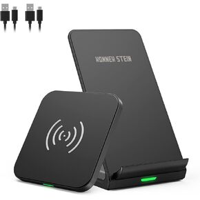 Wireless Charger [2 Pack], Fast 10W Wireless Charging Pad Station Bundle, Qi-Certified, Compatible with iPhone 13/12/11/11 Pro Max/XS, Galaxy S20/S10, AirPods 3, Black (TF2006-BK-KS-US)