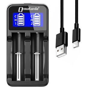 LCD Universal AA Battery Charger,Battery Charger for Rechargeable Battery 18650 18500 18490 18350 17670 17500 16340 CR123A 14500 Lithium Batteries AAA AA Ni-MH Ni-CD Batteries