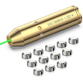MidTen Green Laser Bore Sighter 243/308WIN Bore Sight Laser with 4 Sets of Batteries